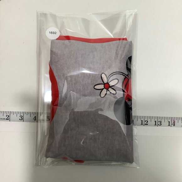 Disney Minnie Mouse Long Sleeve Plaid Red Gray Shirt Women Large - Picture 8 of 8